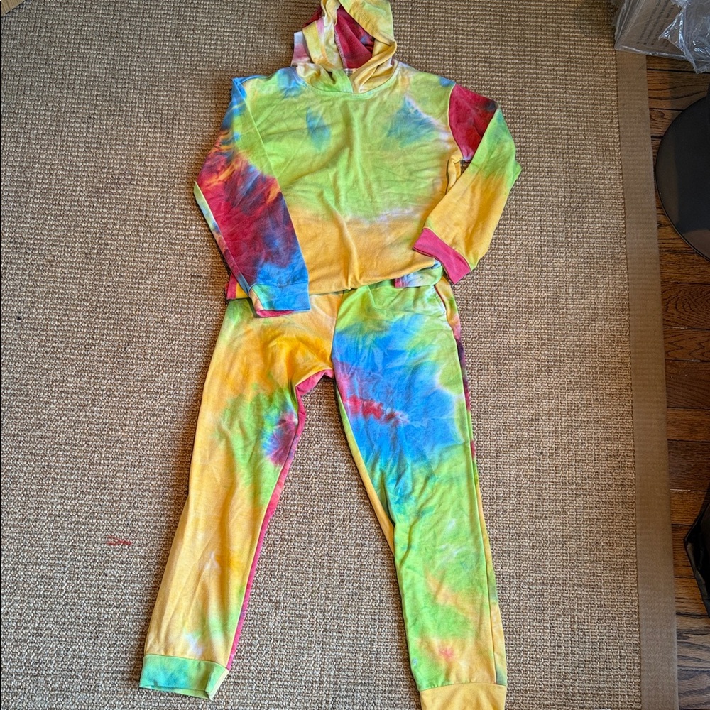 Colorful Tie-Dye Hoodie and Joggers Set